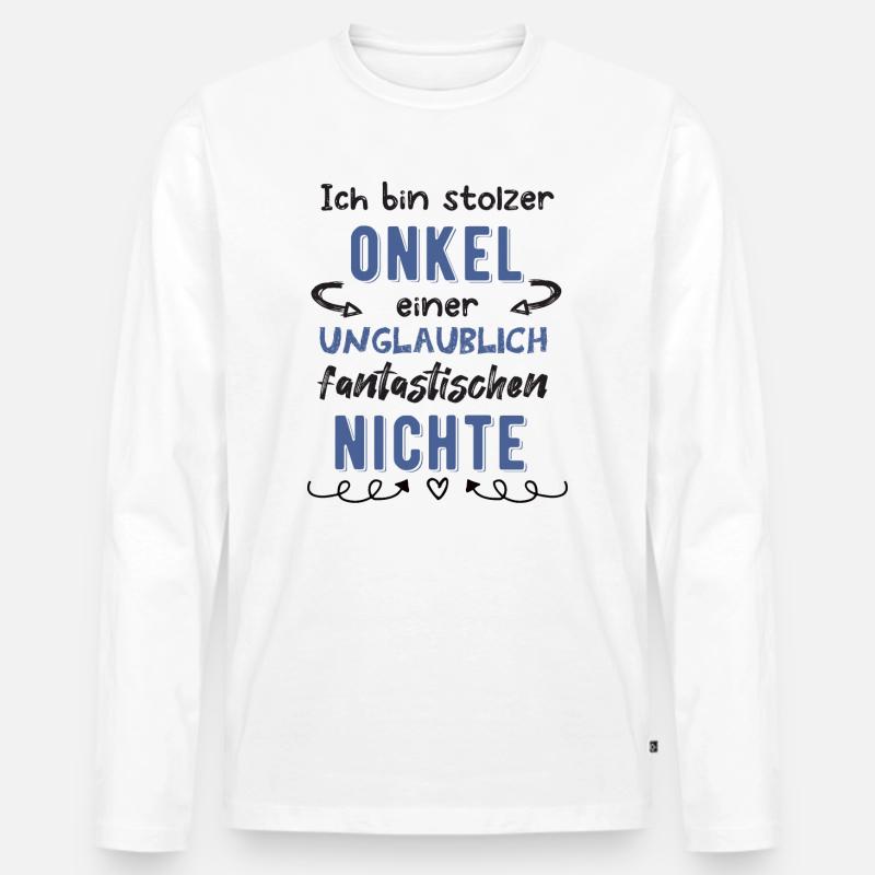 Stolzer Onkel Nichte - Männer Premium Bio Langarmshirt - Weiß