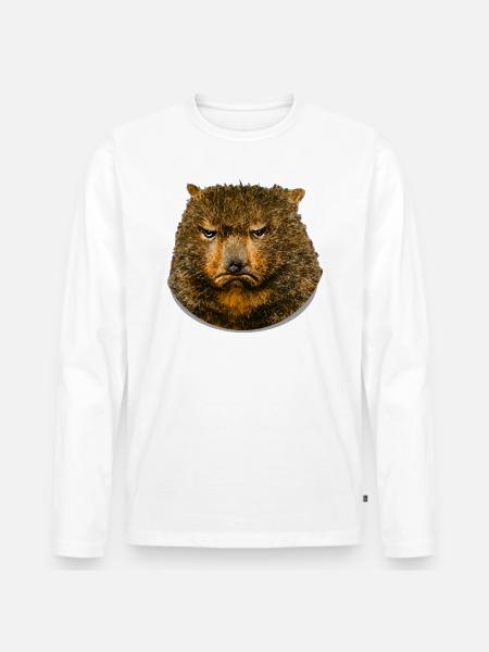 Quokka Lustig Verärgert - Männer Premium Bio Langarmshirt - Weiß