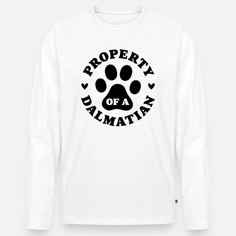 Eigentum eines Dalmatiners - Männer Premium Bio Langarmshirt - Weiß