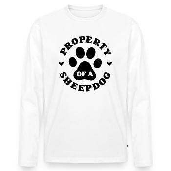 Eigentum eines Schäferhundes - Männer Premium Bio Langarmshirt - Weiß - Vorne - Nico (187cm)