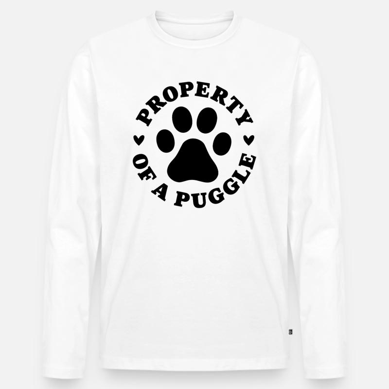 Eigenschaft eines Puggle - Männer Premium Bio Langarmshirt - Weiß