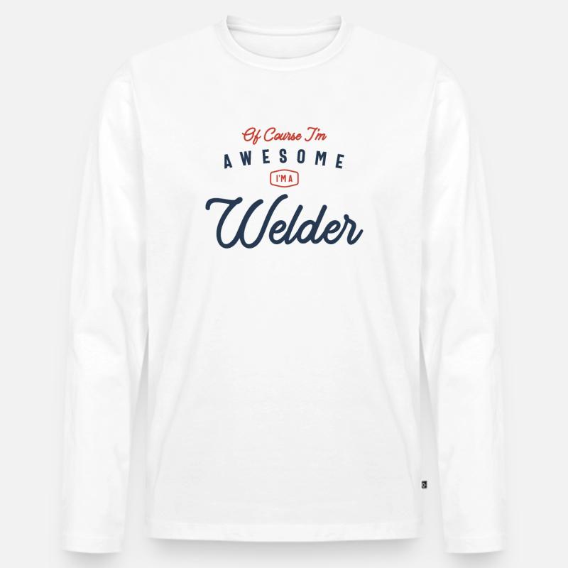Schweißer Beruf - Männer Premium Bio Langarmshirt - Weiß