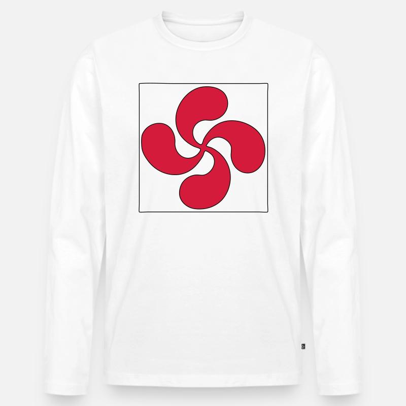 Baskische Quer - Männer Premium Bio Langarmshirt - Weiß