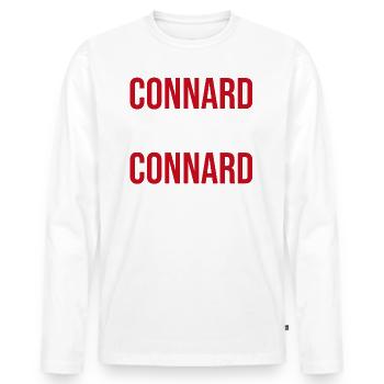 cadeau pour connard prétentieux | enfoiré FDP - T-shirt manches longues Premium bio Homme - blanc - Devant - Nico (187cm)