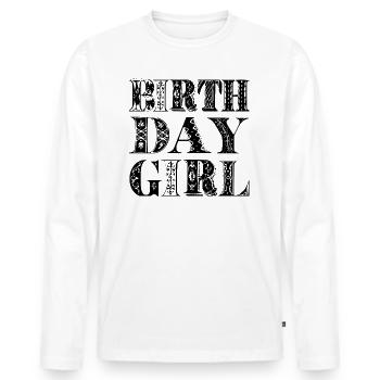 Fille d’anniversaire - T-shirt manches longues Premium bio Homme - blanc - Devant - Nico (187cm)