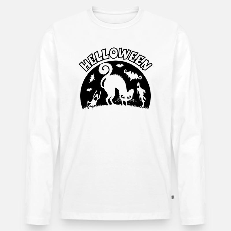 Helloween01 - Männer Premium Bio Langarmshirt - Weiß