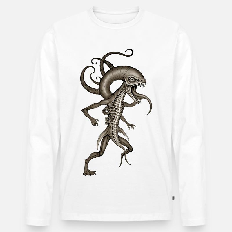 BUG #1 – dunkle Hölle - Männer Premium Bio Langarmshirt - Weiß