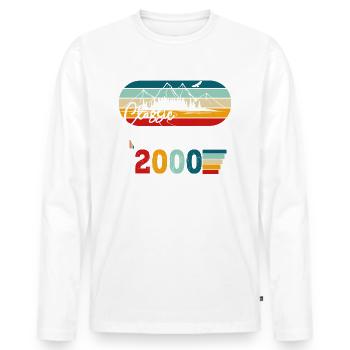 Born 2000 22nd Birthday Gift August Fun - Men's Premium Organic Long Sleeve Shirt - white - Front - Nico (187cm)