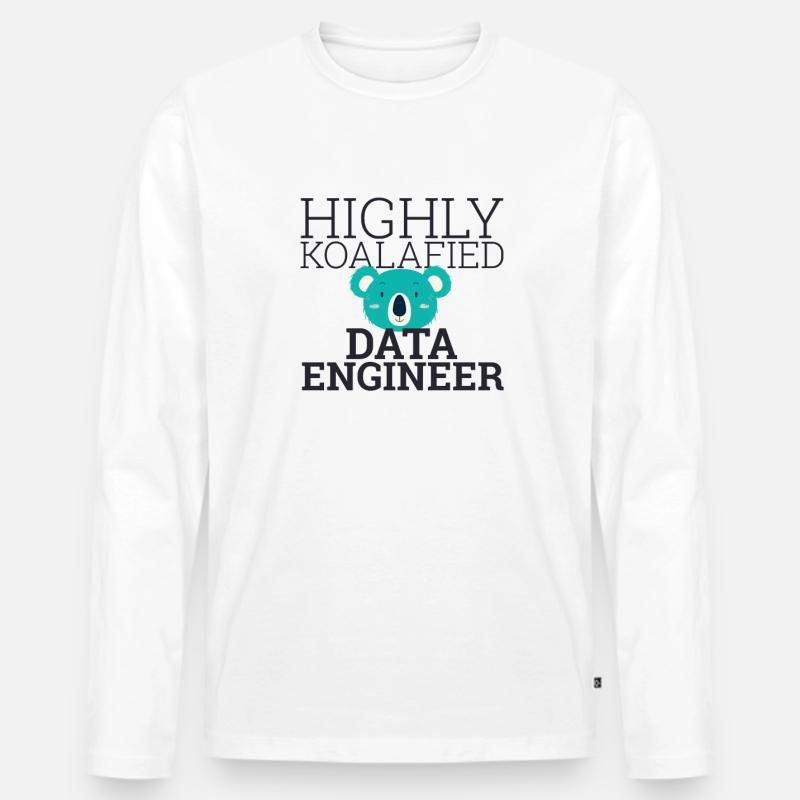"Data Engineer Koalafied | Data Scientist" - Men's Premium Organic Long Sleeve Shirt - white