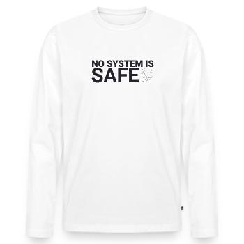 « Système de cybersécurité sécuritaire | Cybersécurité » - T-shirt manches longues Premium bio Homme - blanc - Devant - Nico (187cm)