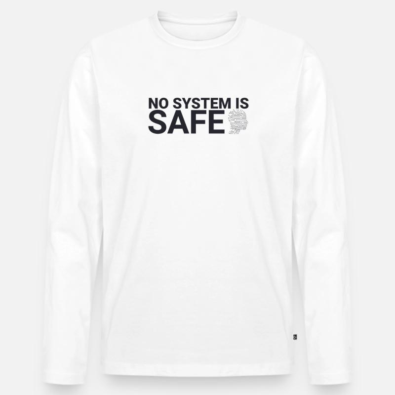 "Cyber Security Safe System | Cybersecurity" - Men's Premium Organic Long Sleeve Shirt - white