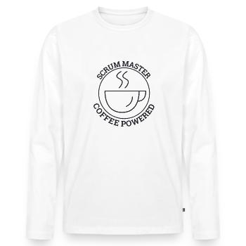 "Scrum Master Coffee | " Scrum Master"" - Men's Premium Organic Long Sleeve Shirt - white - Front - Nico (187cm)