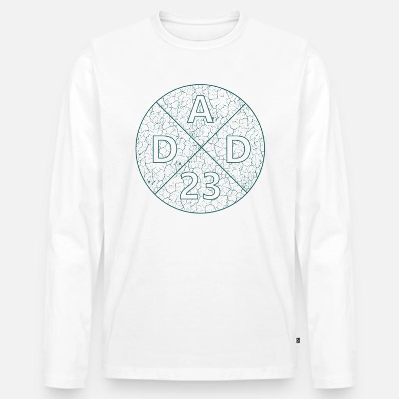 Dad 23 Kreis - Männer Premium Bio Langarmshirt - Weiß