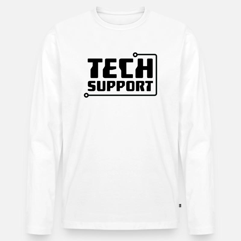 Technischer Support - Männer Premium Bio Langarmshirt - Weiß