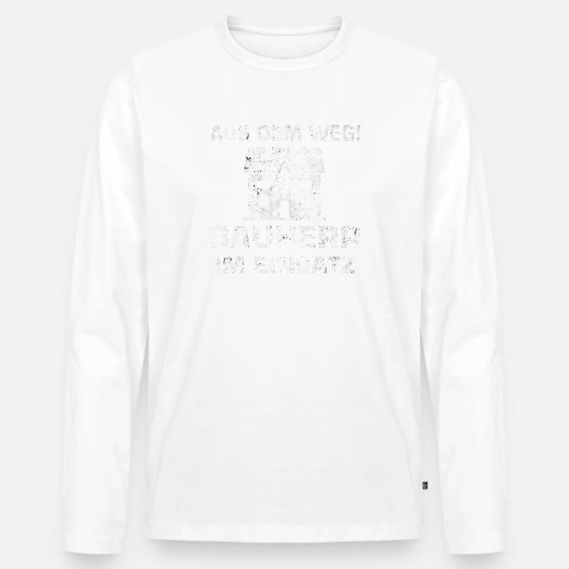 Bauherr Eigenheim Aus dem Weg Bauherr im Einsatz - Männer Premium Bio Langarmshirt - Weiß