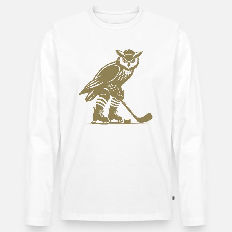 Eule Eishockey Nachtsport Design - Männer Premium Bio Langarmshirt - undefined
