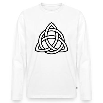 Nœud celtique, Triquetra, symboles vikings, nordique, - T-shirt manches longues Premium bio Homme - blanc - Devant - Nico (187cm)