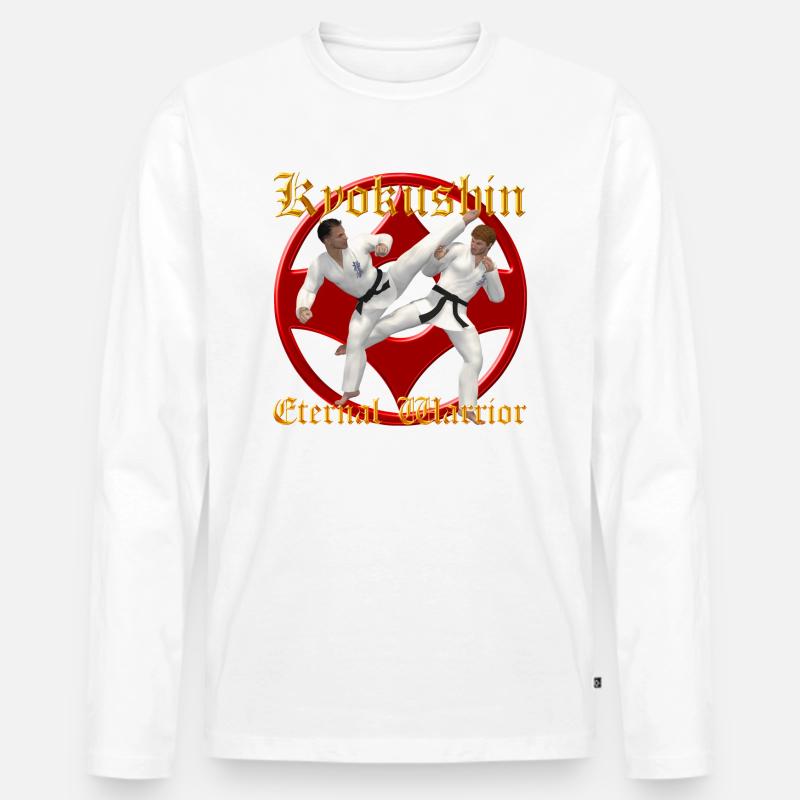 Kyokushin Krieger - Männer Premium Bio Langarmshirt - Weiß