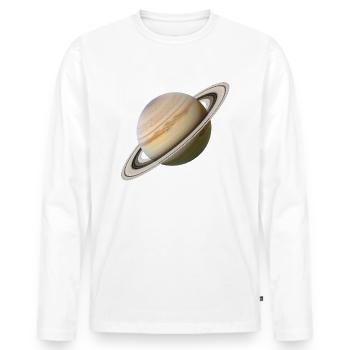 Saturne - T-shirt manches longues Premium bio Homme - blanc - Devant - Nico (187cm)