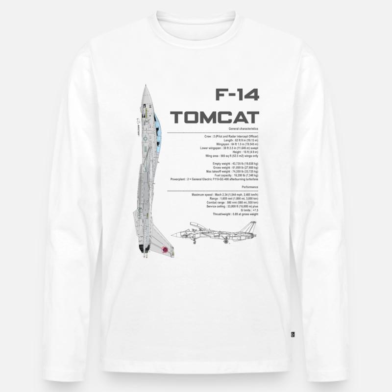 F-14 TOMCAT TG - AS2012 - Männer Premium Bio Langarmshirt - Weiß