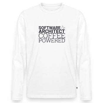 "Software Architect Coffee | Software Architektur" - Männer Premium Bio Langarmshirt - Weiß - Vorne - Nico (187cm)