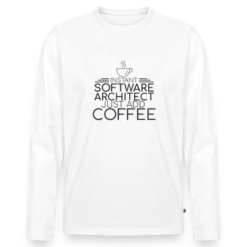 "Software Architect Coffee | Software Architektur" - Männer Premium Bio Langarmshirt - Weiß - Vorne - Nico (187cm)