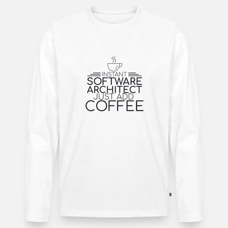 "Software Architect Coffee | Software Architektur" - Männer Premium Bio Langarmshirt - Weiß