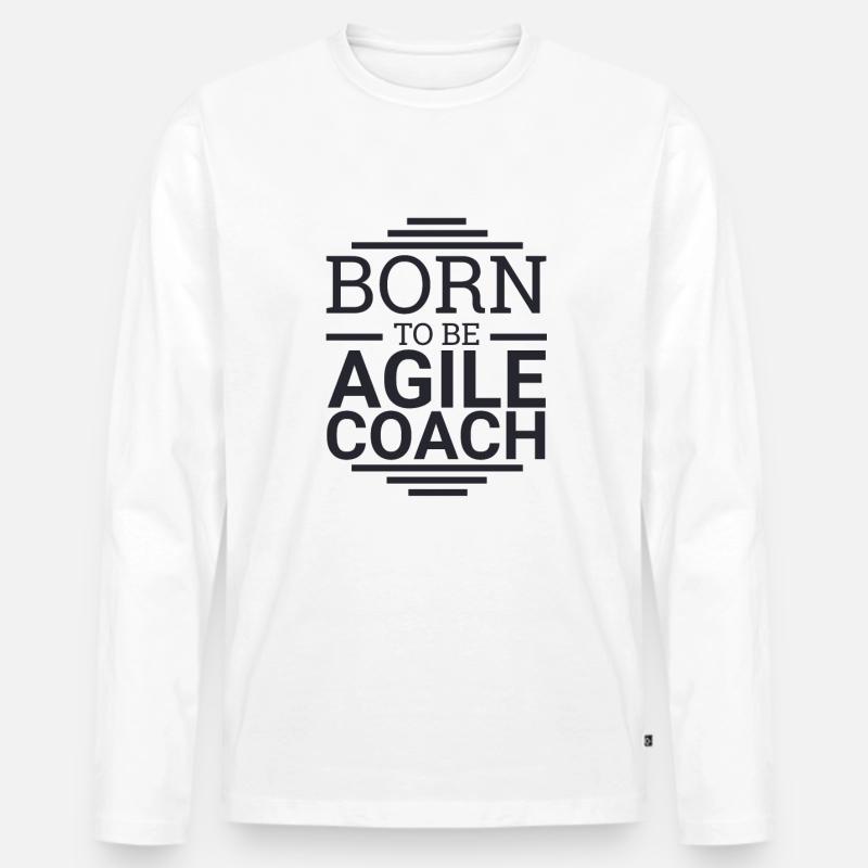 "Agile Coach Born | Agile" - Männer Premium Bio Langarmshirt - Weiß