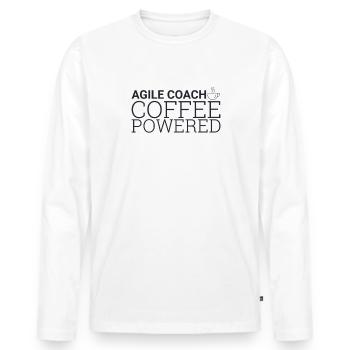 « Agile Coach Coffee | Agile » - T-shirt manches longues Premium bio Homme - blanc - Devant - Nico (187cm)