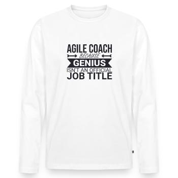« Agile Coach Genius | Agile » - T-shirt manches longues Premium bio Homme - blanc - Devant - Nico (187cm)