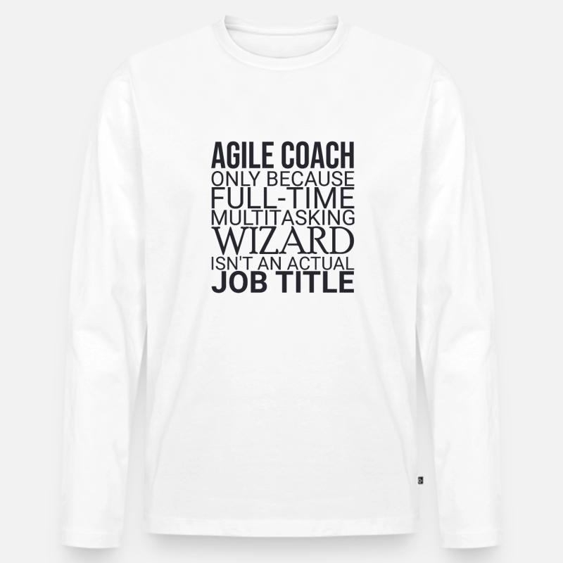 "Agile Coach Wizard | Agile" - Männer Premium Bio Langarmshirt - Weiß