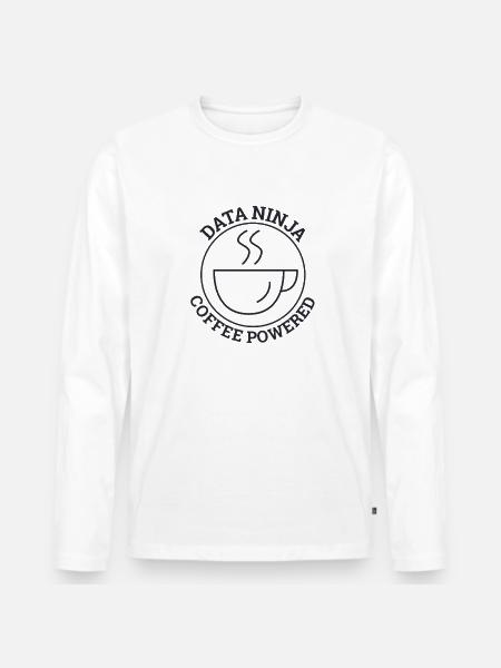 "Data Ninja Coffee | Data Science" - Men's Premium Organic Long Sleeve Shirt - white