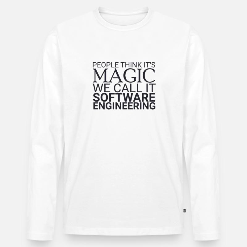 "Software Engineer Magic | Programming" - Men's Premium Organic Long Sleeve Shirt - white