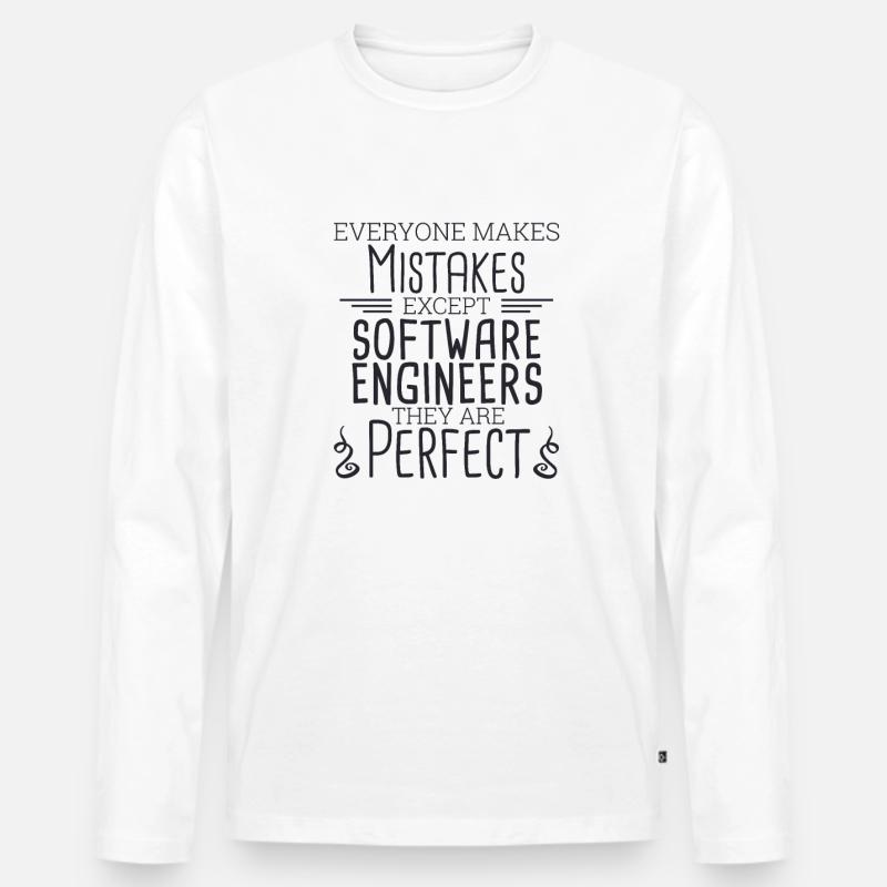 "Software Engineer Perfect | Programming" - Men's Premium Organic Long Sleeve Shirt - white