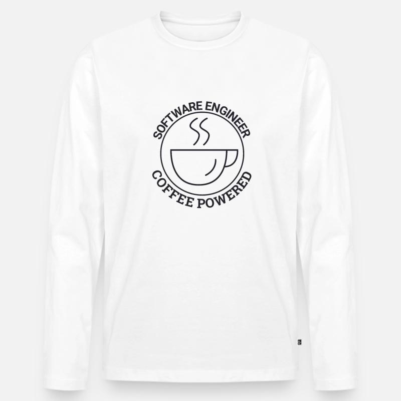 "Software Engineer Coffee | Programming" - Men's Premium Organic Long Sleeve Shirt - white