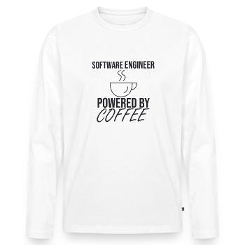 "Software Engineer Coffee | Programming" - Men's Premium Organic Long Sleeve Shirt - white - Front - Nico (187cm)