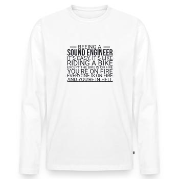 "Sound Engineer Hell | Sound engineering" - Men's Premium Organic Long Sleeve Shirt - white - Front - Nico (187cm)