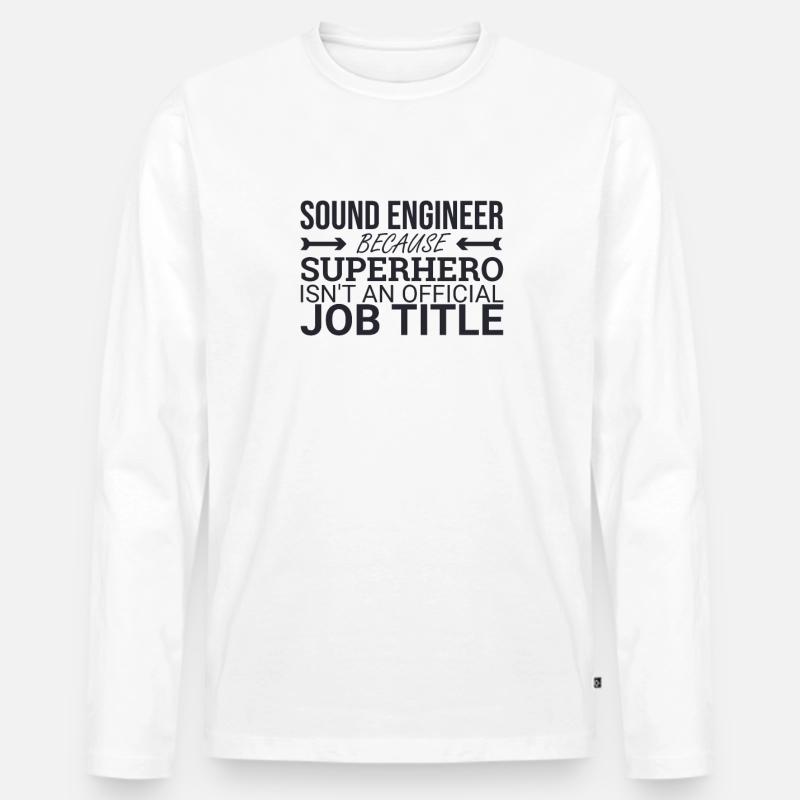 "Sound Engineer Superhero | Tontechnik" - Männer Premium Bio Langarmshirt - Weiß