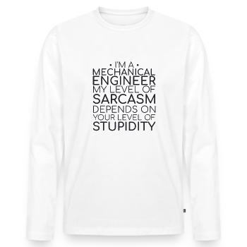 "Mechanical Engineer Sarcasm | Mechanical engineering" - Men's Premium Organic Long Sleeve Shirt - white - Front - Nico (187cm)