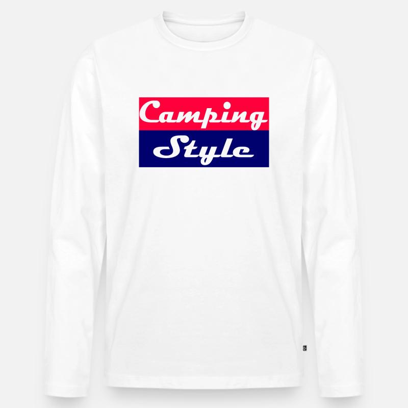 Camping Style - Männer Premium Bio Langarmshirt - Weiß