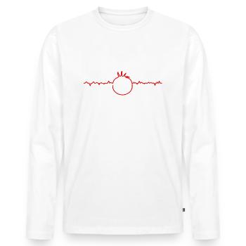 Tomate - Männer Premium Bio Langarmshirt - Weiß - Vorne - Nico (187cm)