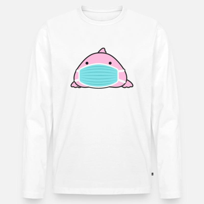 Blobfisch - Männer Premium Bio Langarmshirt - Weiß