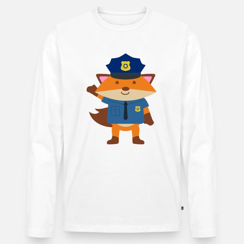 Polizei Uniform - Männer Premium Bio Langarmshirt - Weiß