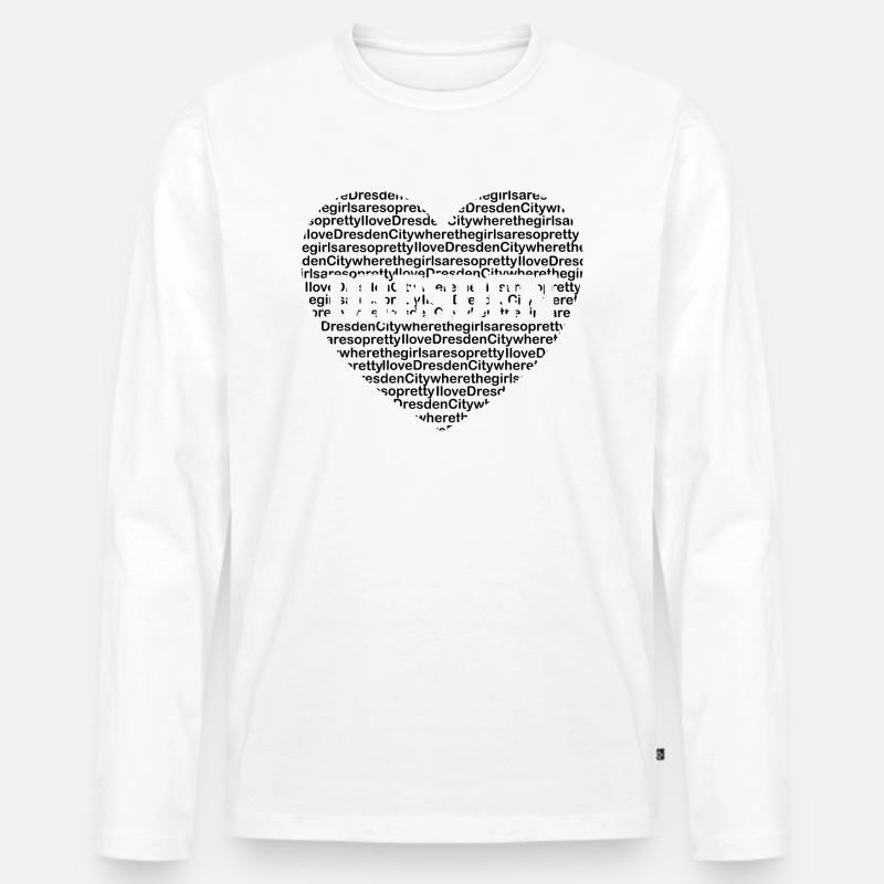 DRESDEN - Männer Premium Bio Langarmshirt - Weiß