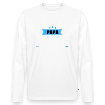 compliqué d’être papa & gamer - T-shirt manches longues Premium bio Homme - blanc - Devant - Nico (187cm)