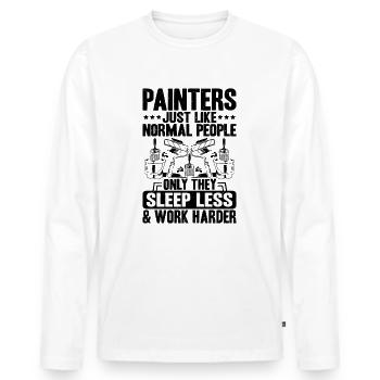 Peintre et Peintre Varnisher Peintre Peintre - T-shirt manches longues Premium bio Homme - blanc - Devant - Nico (187cm)