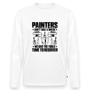 Peintre et Peintre Varnisher Peintre Peintre - T-shirt manches longues Premium bio Homme - blanc - Devant - Nico (187cm)