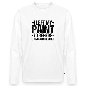 Painter and varnisher Painter Varnisher Painter - Men's Premium Organic Long Sleeve Shirt - white - Front - Nico (187cm)