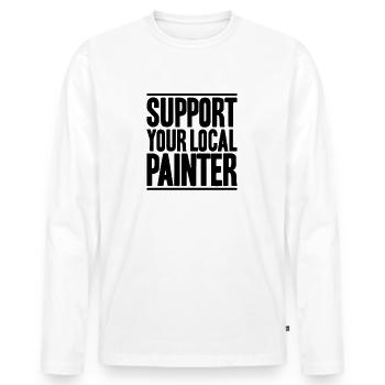 Painter and varnisher Painter Varnisher Painter - Men's Premium Organic Long Sleeve Shirt - white - Front - Nico (187cm)