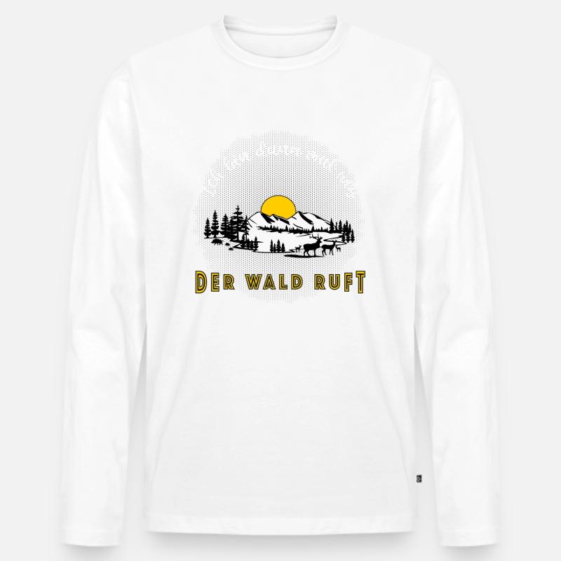 Der Wald ruft - Männer Premium Bio Langarmshirt - undefined